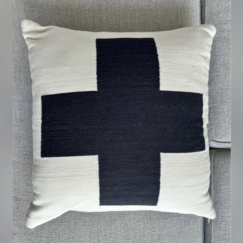 4 Large Jonathan Adler Geometric Decorative Pillow Covers Wool Reversible
